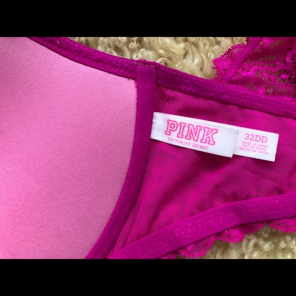 NWOT Victoria’s PINK bra 32DD Front Close Fuchsia - Picture 3 of 3